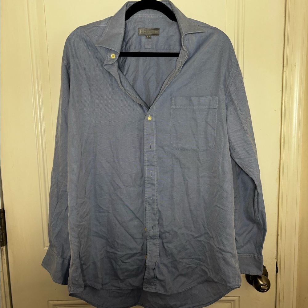 Hickey Freeman Light Blue Casual Button Down Shirt
